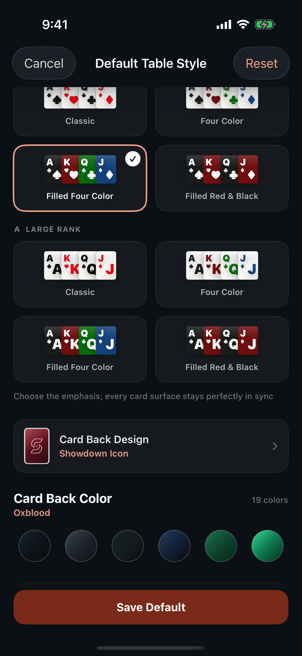 Latest Showdown card face art designs
